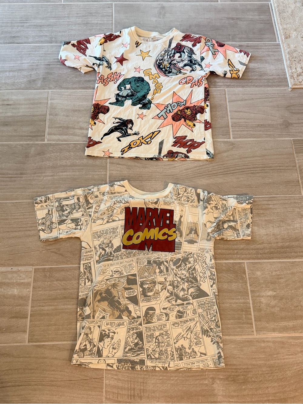 Marvel Kids Graphic Tee Set - White, Beige, Red, Yellow